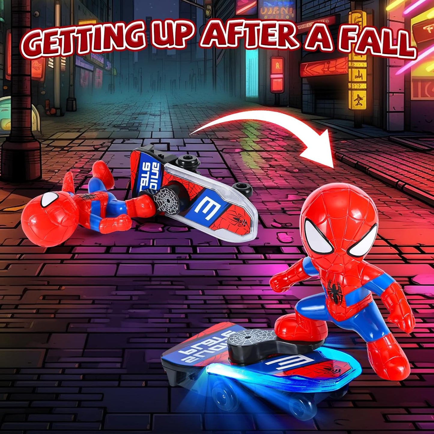 Spider Man Automatic Flip Skateboard Toy