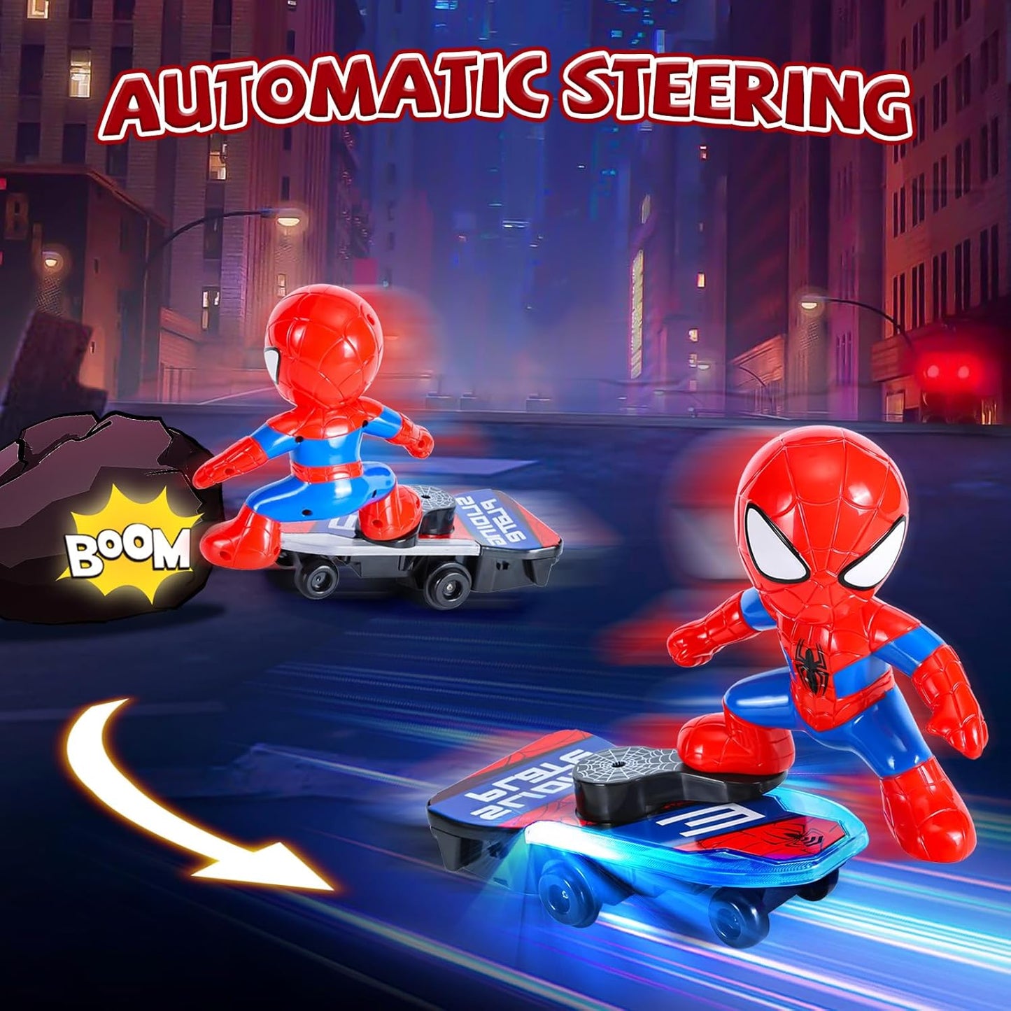 Spider Man Automatic Flip Skateboard Toy