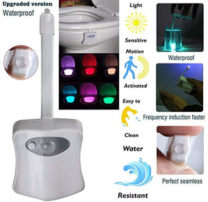 8 color led motion sensing automatic bathroom toilet night light