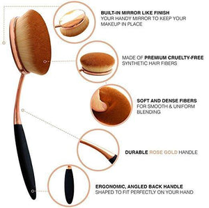 Oval Makeup Brush 10Pcs/Set