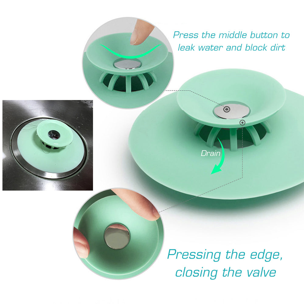 2 in 1 Silicone Drain Stopper (4 Pack)