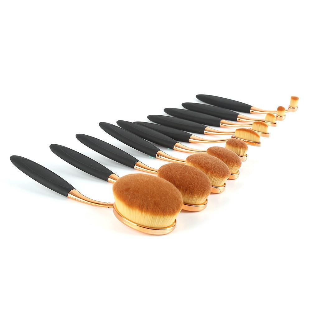 Oval Makeup Brush 10Pcs/Set