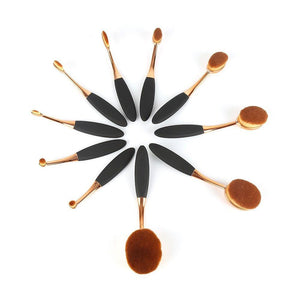 Oval Makeup Brush 10Pcs/Set